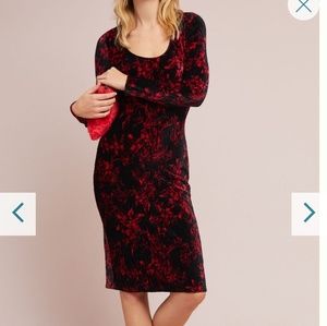 Anthropology Diedre Velvet Column dress